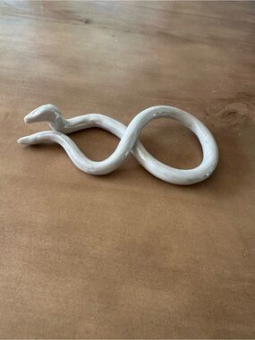 Handcrafted Iridescent Ceramic Snake Sculpture